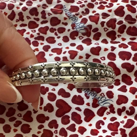 Brighton Mosaic Mojav Cuff (Silver Ball Pattern Cuff/ Bangle) - Picture 3 of 8